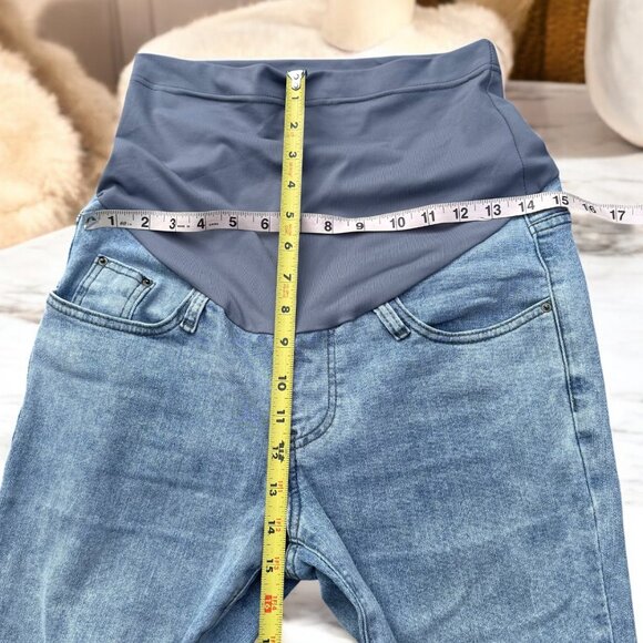 Women's Maternity Jeans Size Small Over Belly Skinny Stretchy Denim Pants Comfy - Picture 8 of 14